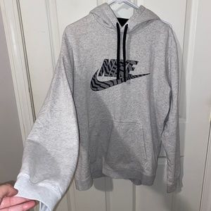 Grey Nike Hoodie w Zebra Design